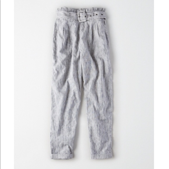 AE high waisted paperbag tapered pant with belt - Picture 1 of 3